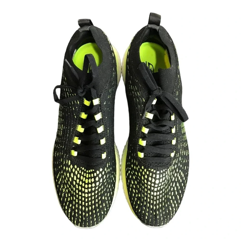 Skechers Running Shoes Mens 11 Black Lime GOrun Max Road 4 Hyper 55223 BKLM Knit